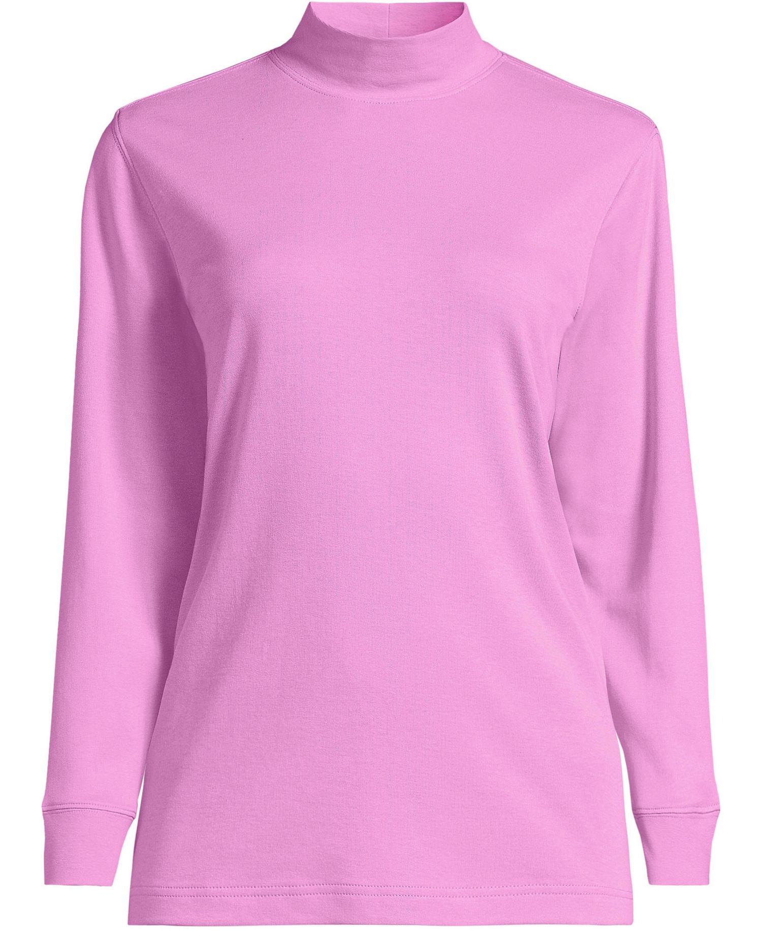 Women's Relaxed Cotton Long Sleeve Mock Turtleneck