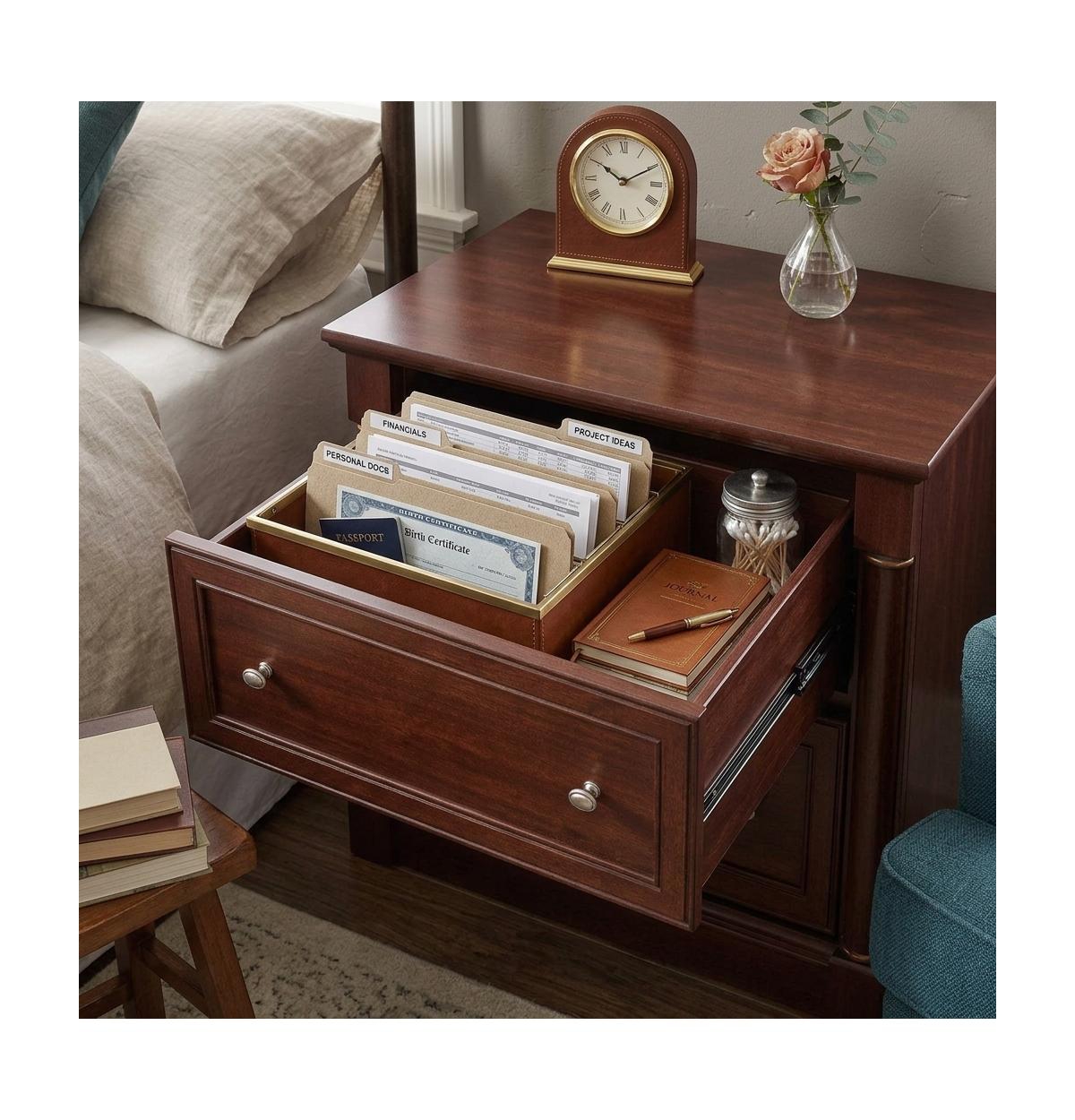 Bison Office Laminated Cherry Finish File Cabinet with Spacious Storage - Select cherry finish
