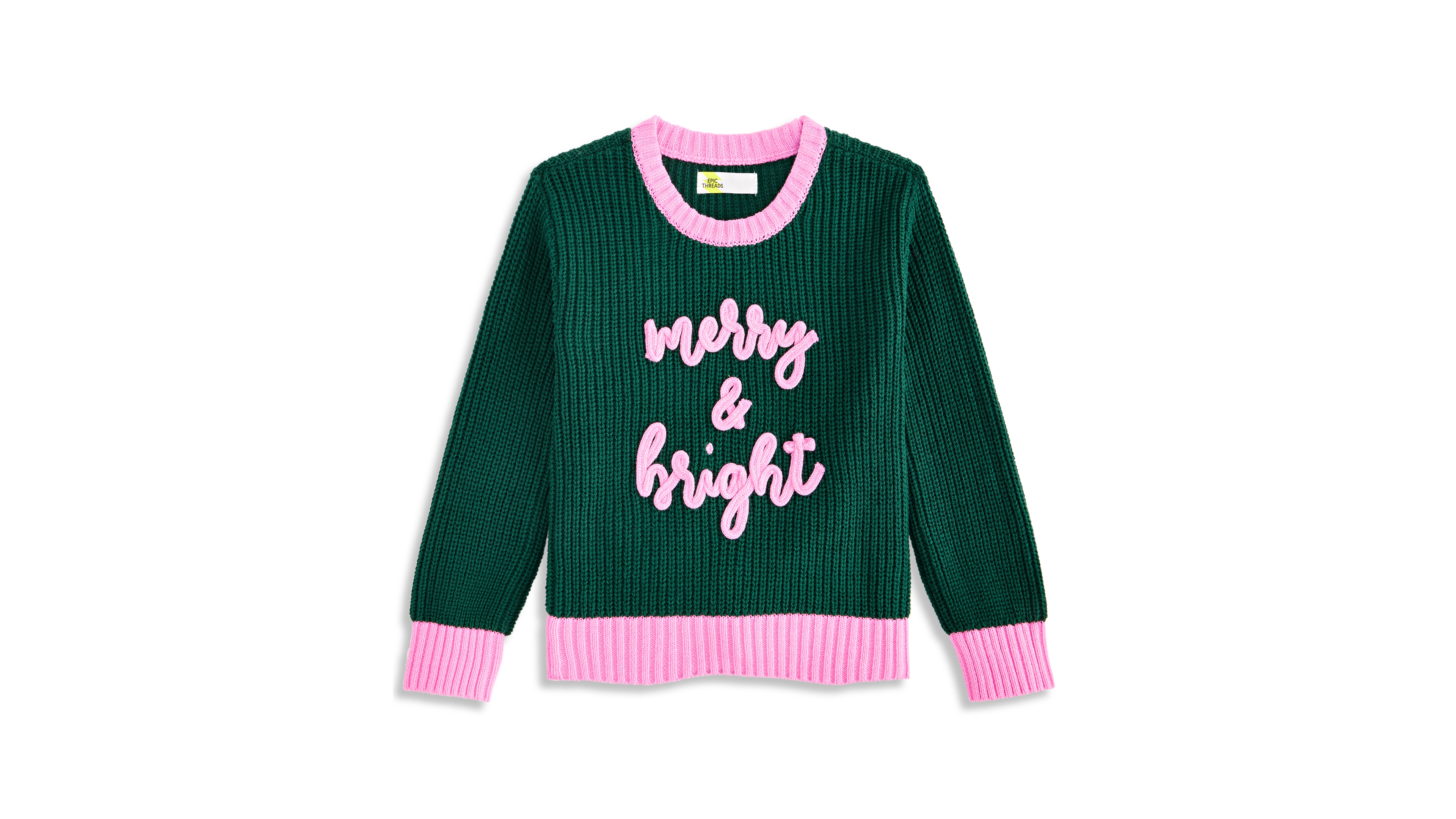 Epic Threads Toddler Girls' Merry & Bright Crewneck Long-Sleeve Cotton-Blend Sweater, Macy's Exclusive