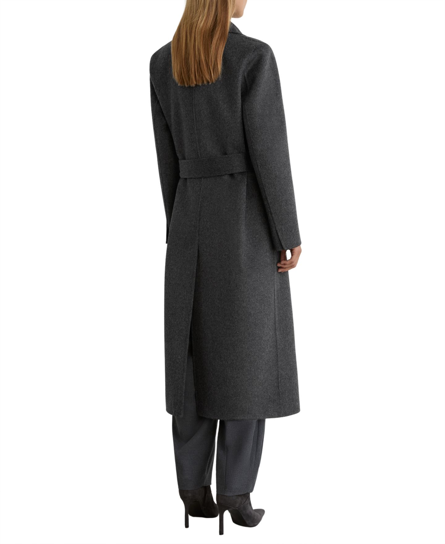Женское пальто REISS Long Double-Breasted Wool-Blend, цвет: Угольный — фото 3