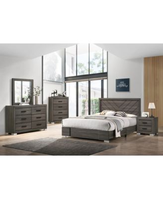 6-Piece Bedroom Set - Queen Size Bed with Dresser, Mirror, Chest and 2 Nightstands