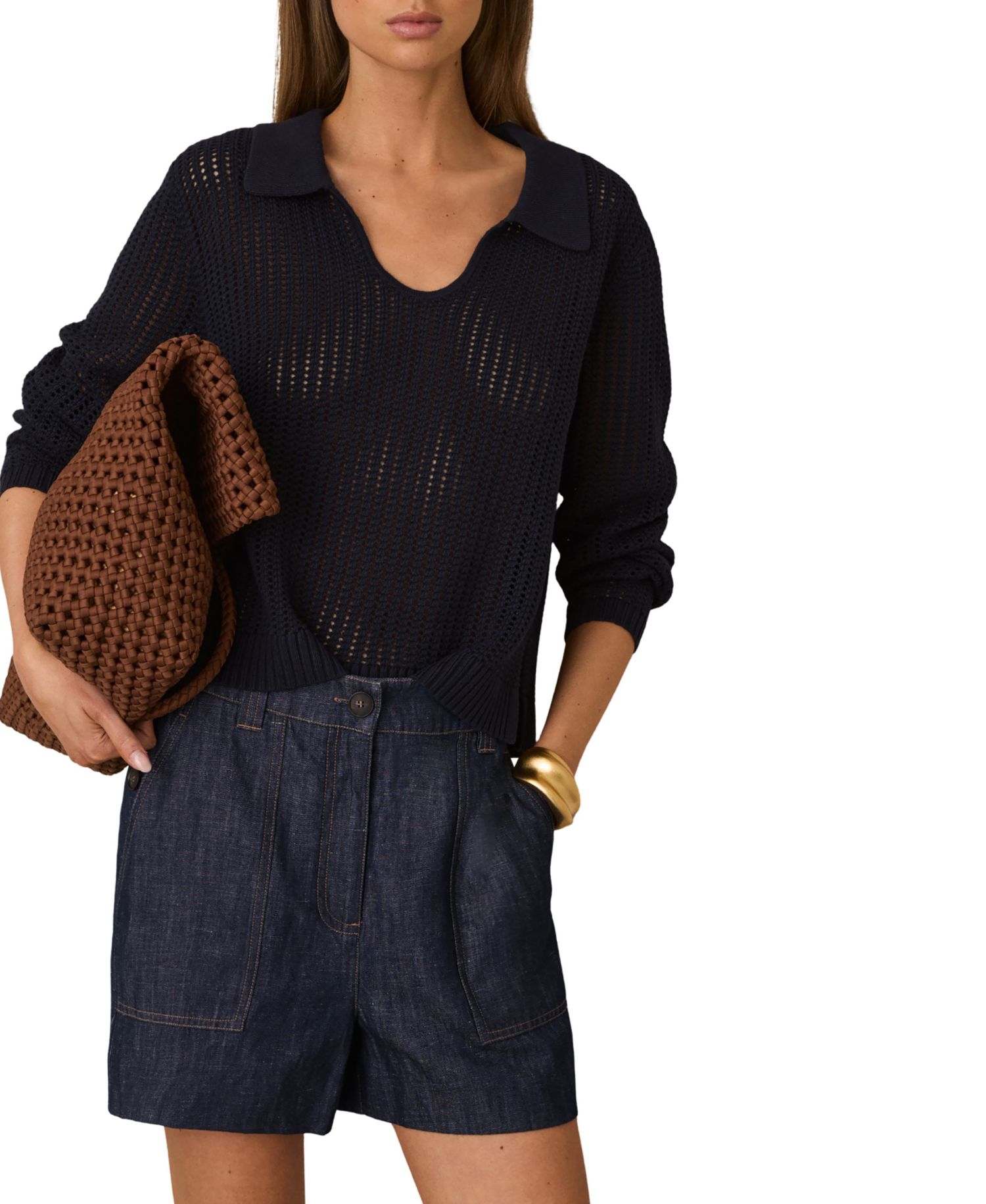 Women's Ashby High-Waisted Linen Chambray Shorts