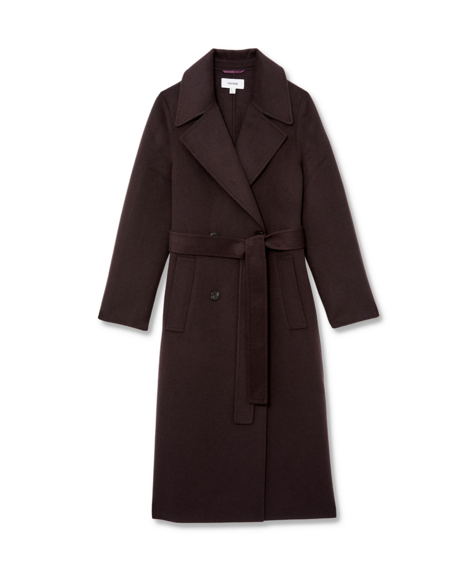Petite Rene Double Breasted Belted Wool-Blend Wrap Coat