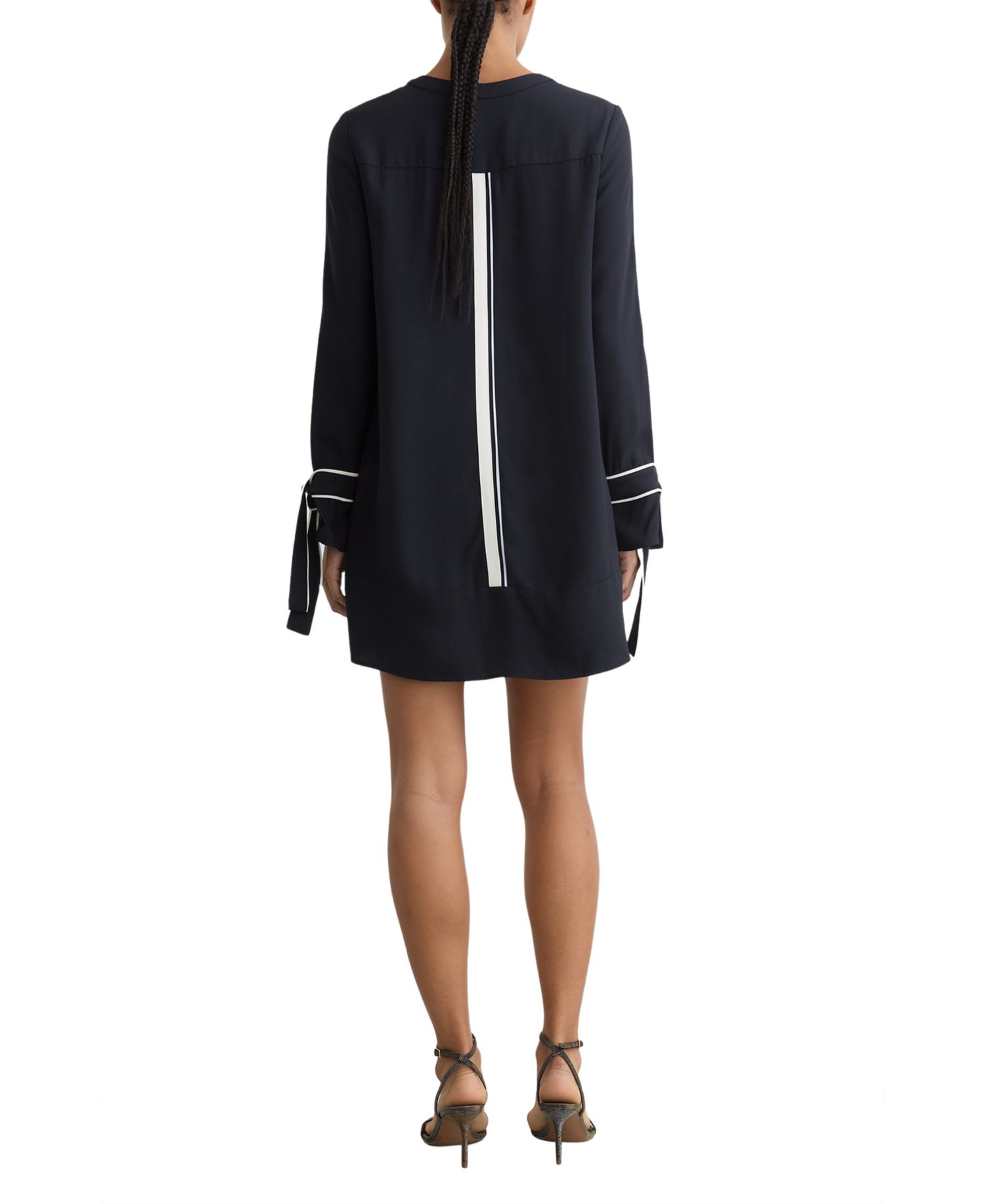 Women's Tammy Long-Sleeve Mini Shift Dress with Contrast Tipping