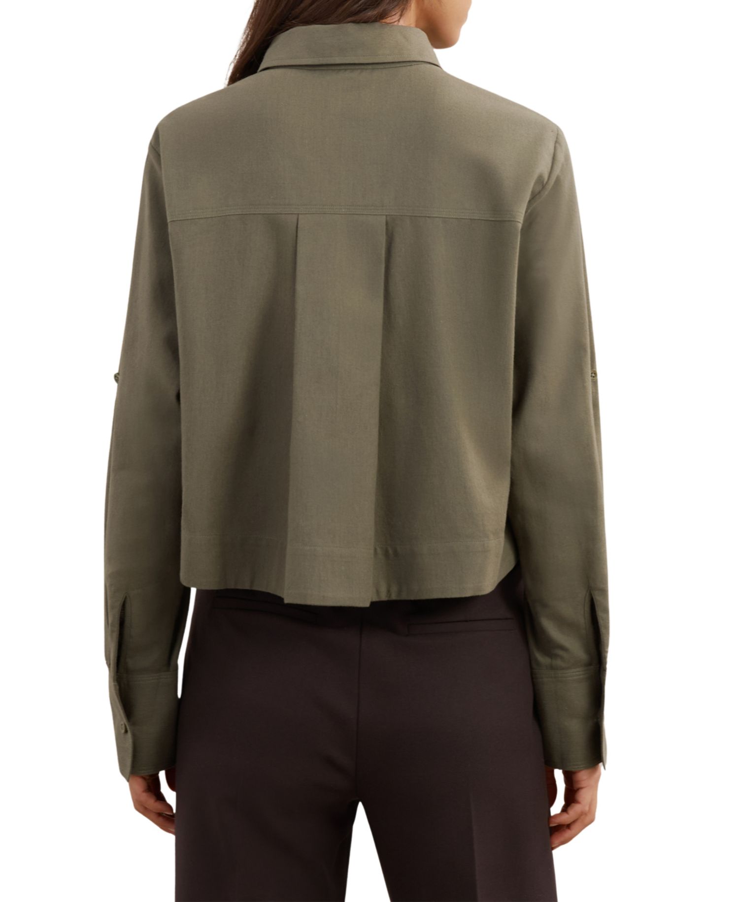 Women's Caylan Long-Sleeve Cropped Button-Up Shirt