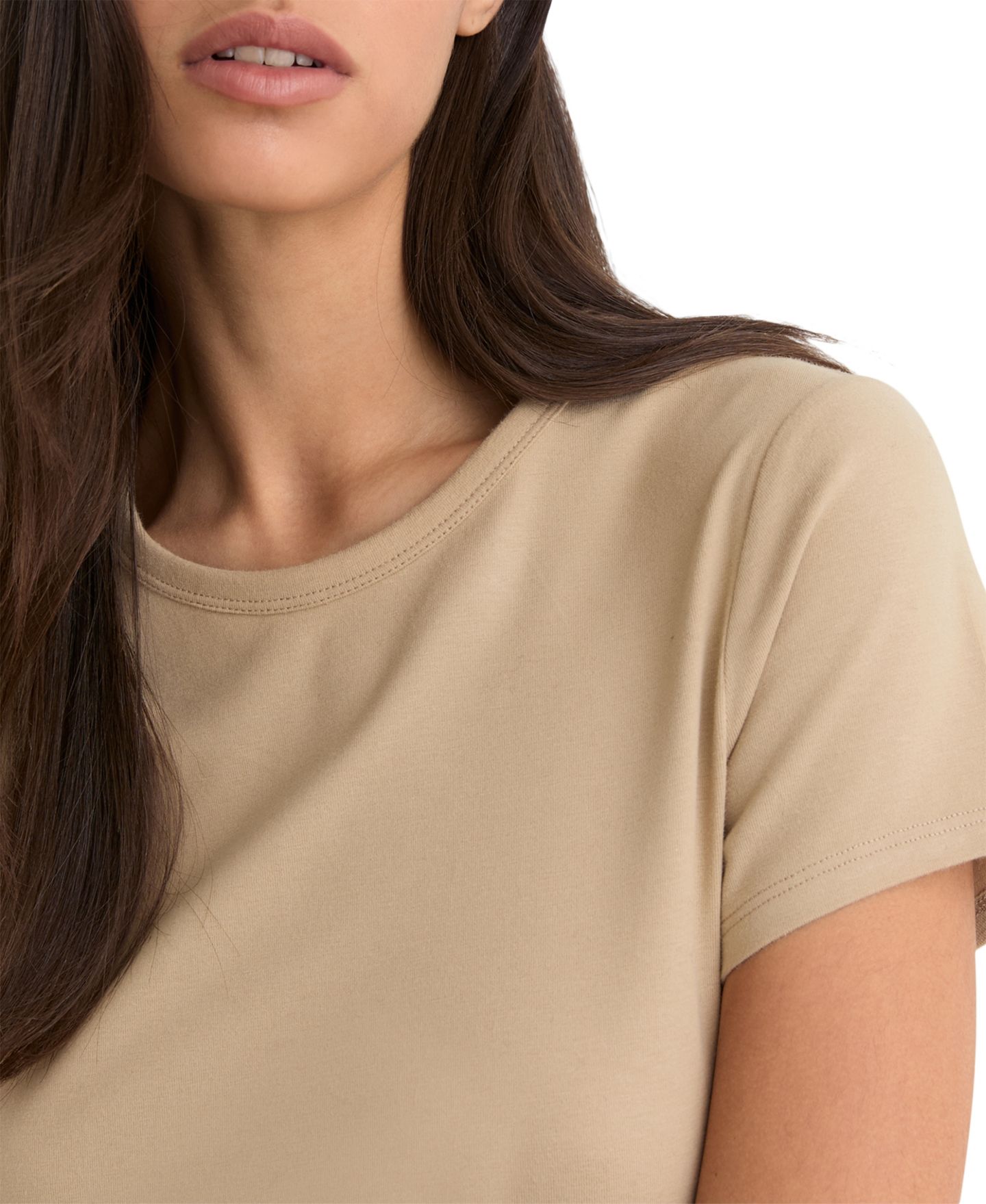 Женская футболка REISS Jolie Short-Sleeve Crewneck Cotton-Blend, цвет: Нейтральный — фото 2