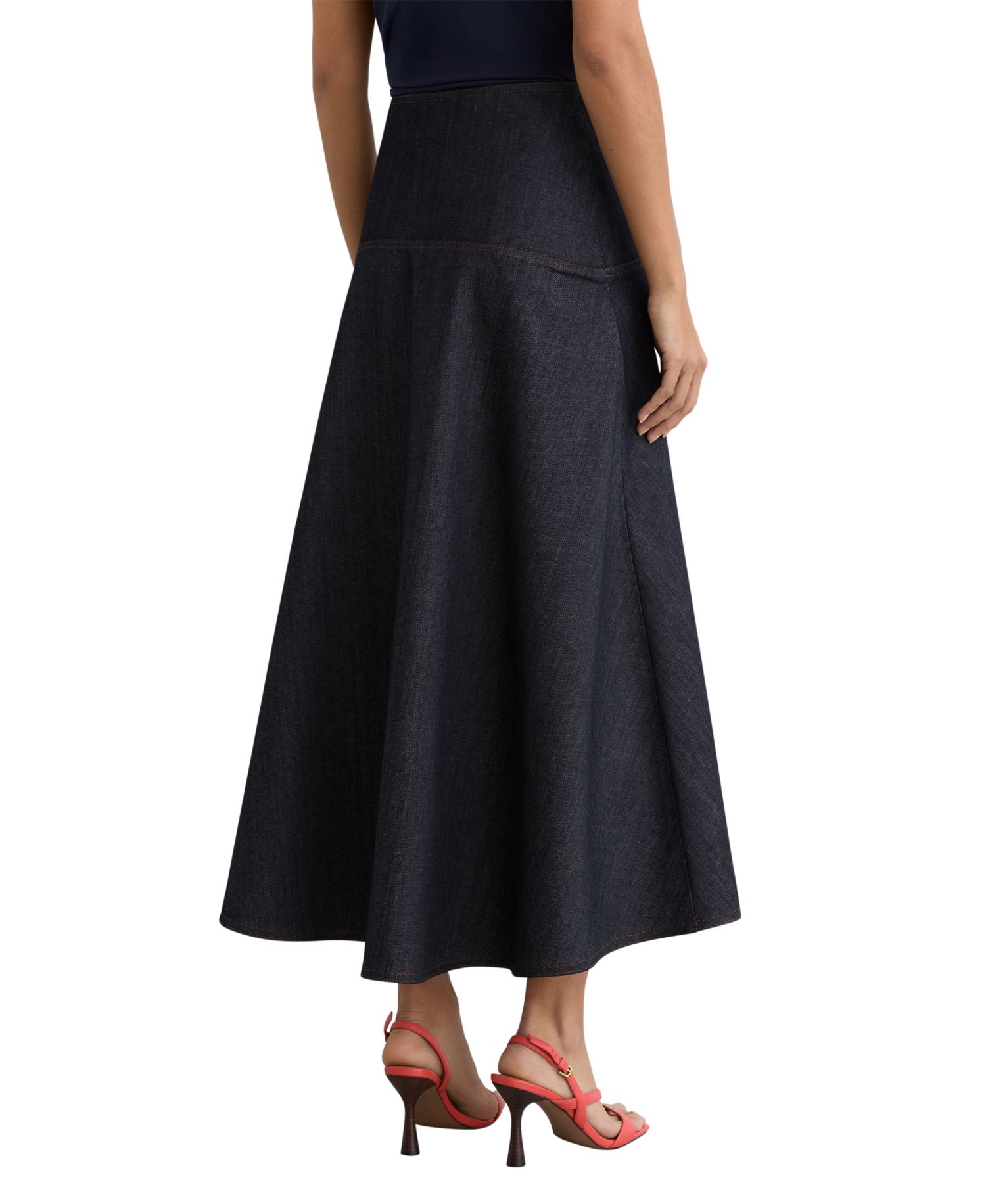 Women's Skylar Denim A-Line Midi Skirt