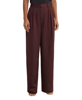 Women's Tilly Double-Pleat Wide-Leg Jacquard Pants