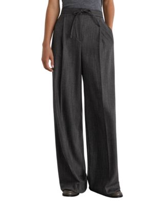 Women's Derby Pull-On Herringbone Wide-Leg Pants