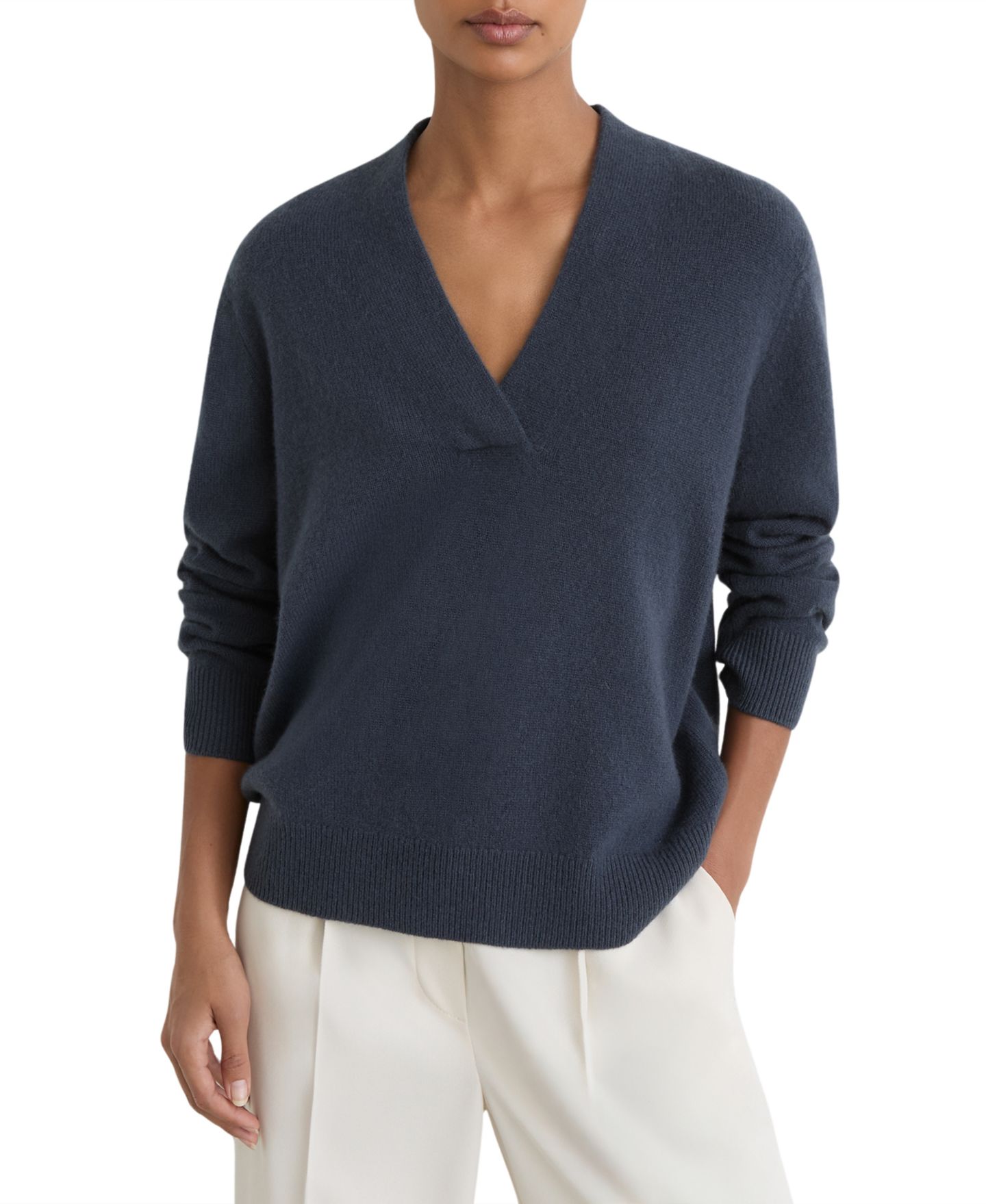 Женский свитер REISS Cashmere, цвет: Сланцевый синий — фото 1