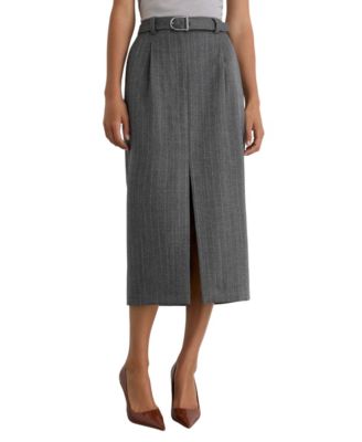 Women's Astrid High-Waisted Pleated Wool Skirt