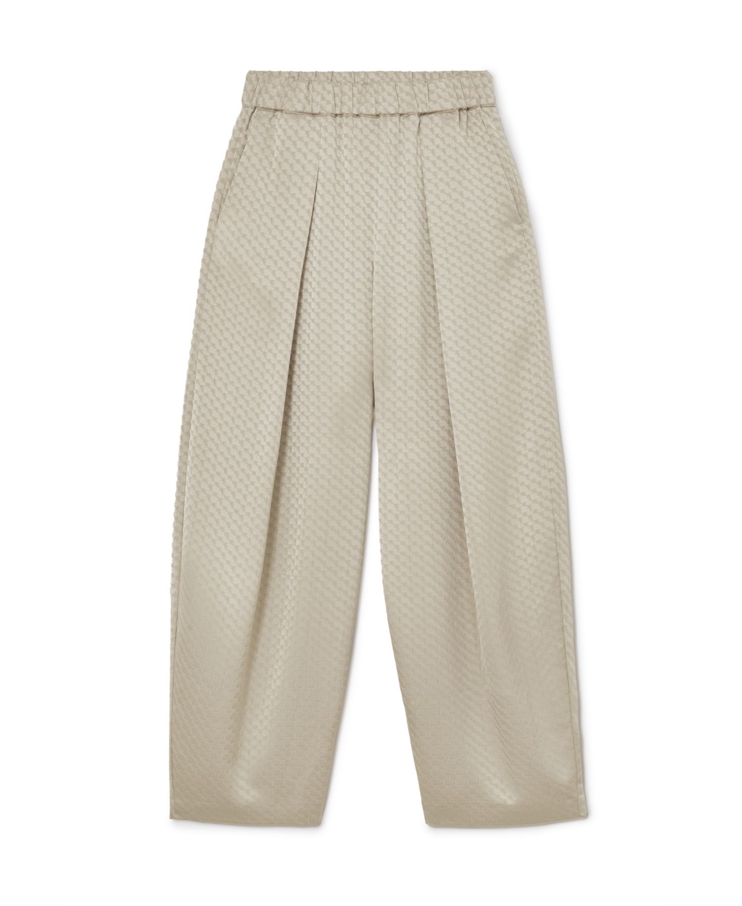 Petite Dia Jacquard Pleated Tapered Pants