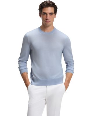 Men's Virgin Wool Crew-Neck Regular-Fit Sweater