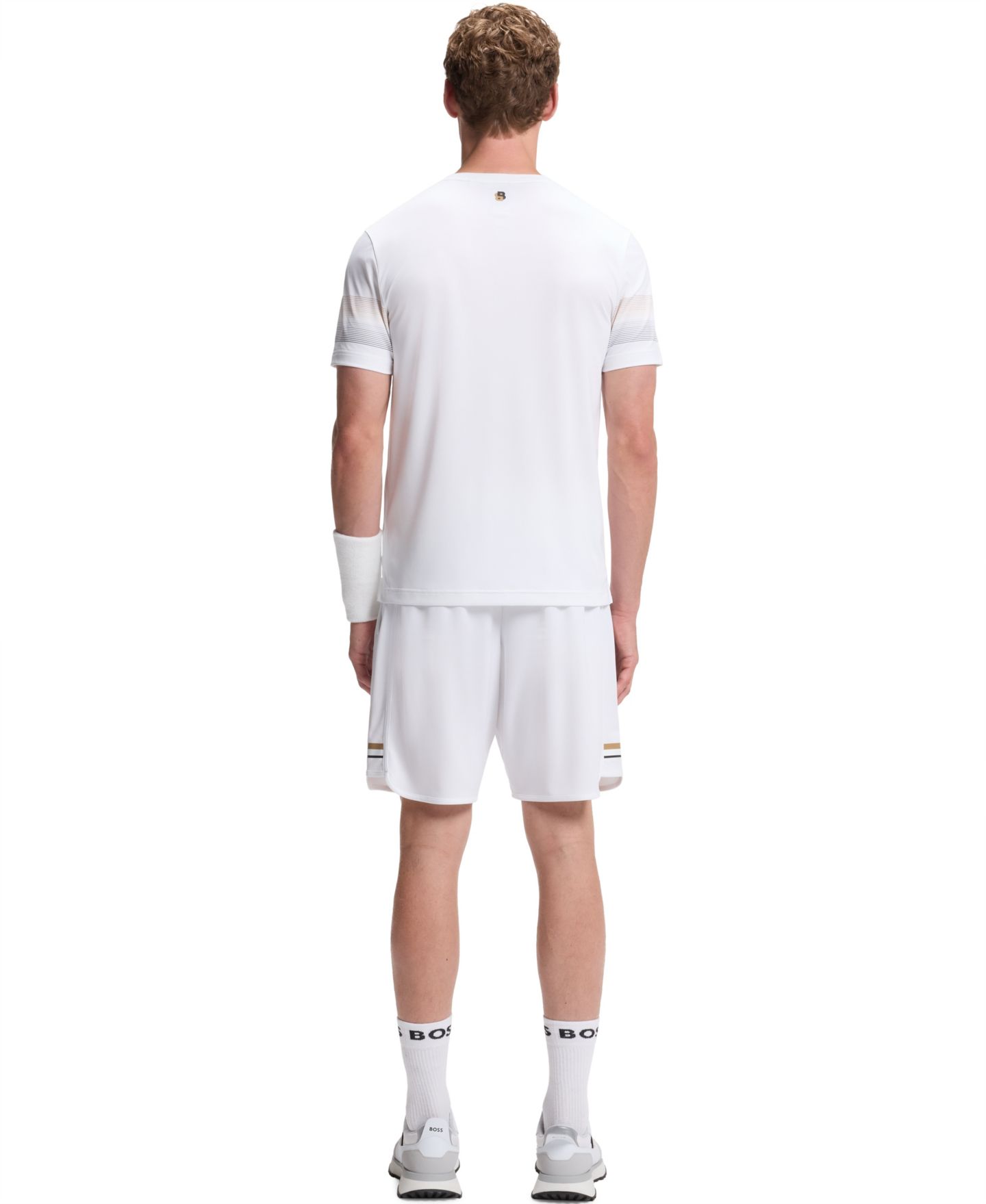 Мужская футболка Hugo Boss BOSS by Court 2 Slim-Fit Logo, цвет: Белый — фото 2