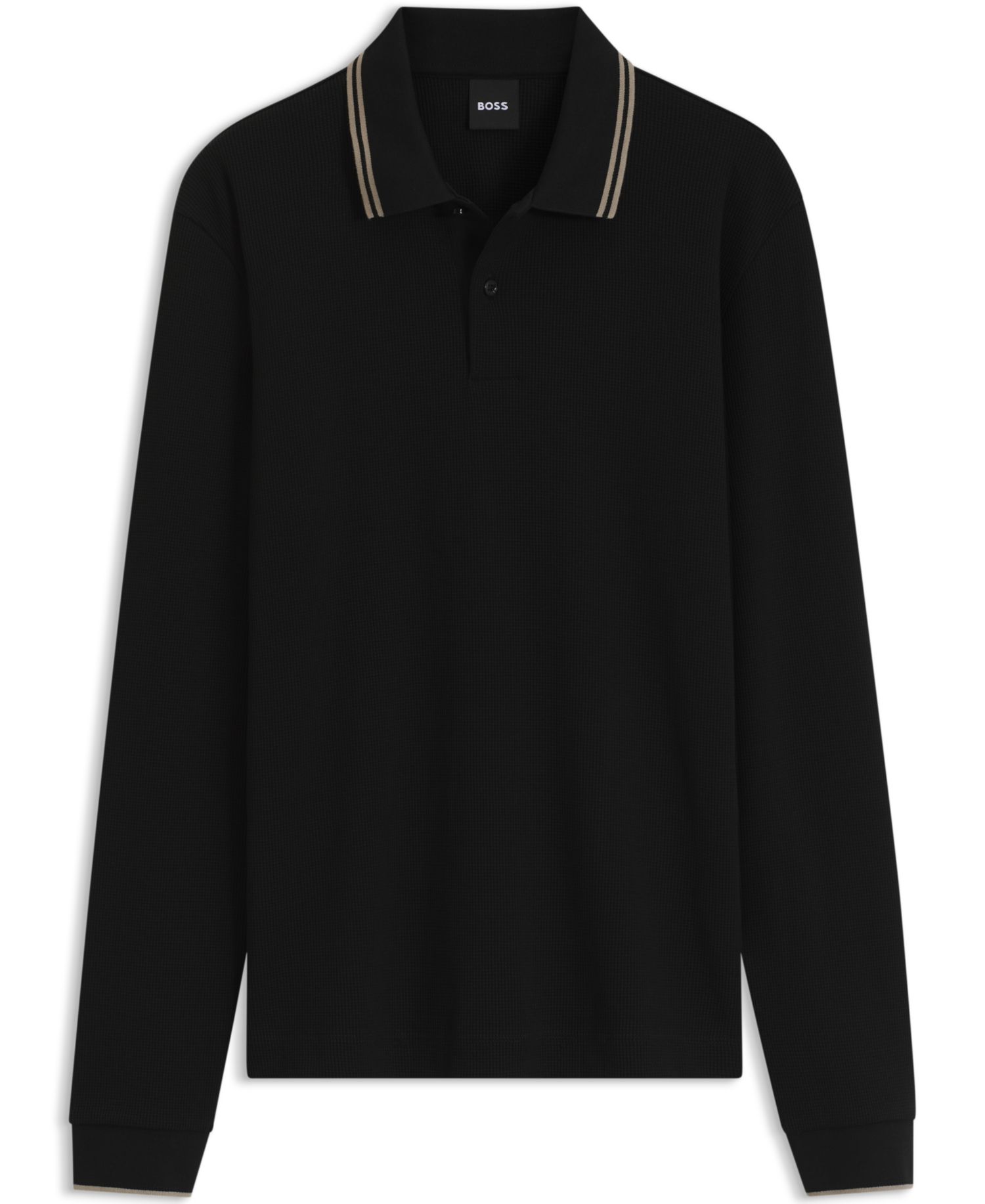 Men's H-Pittman 10 Waffle-Structure Stretch Long-Sleeve Polo Shirt