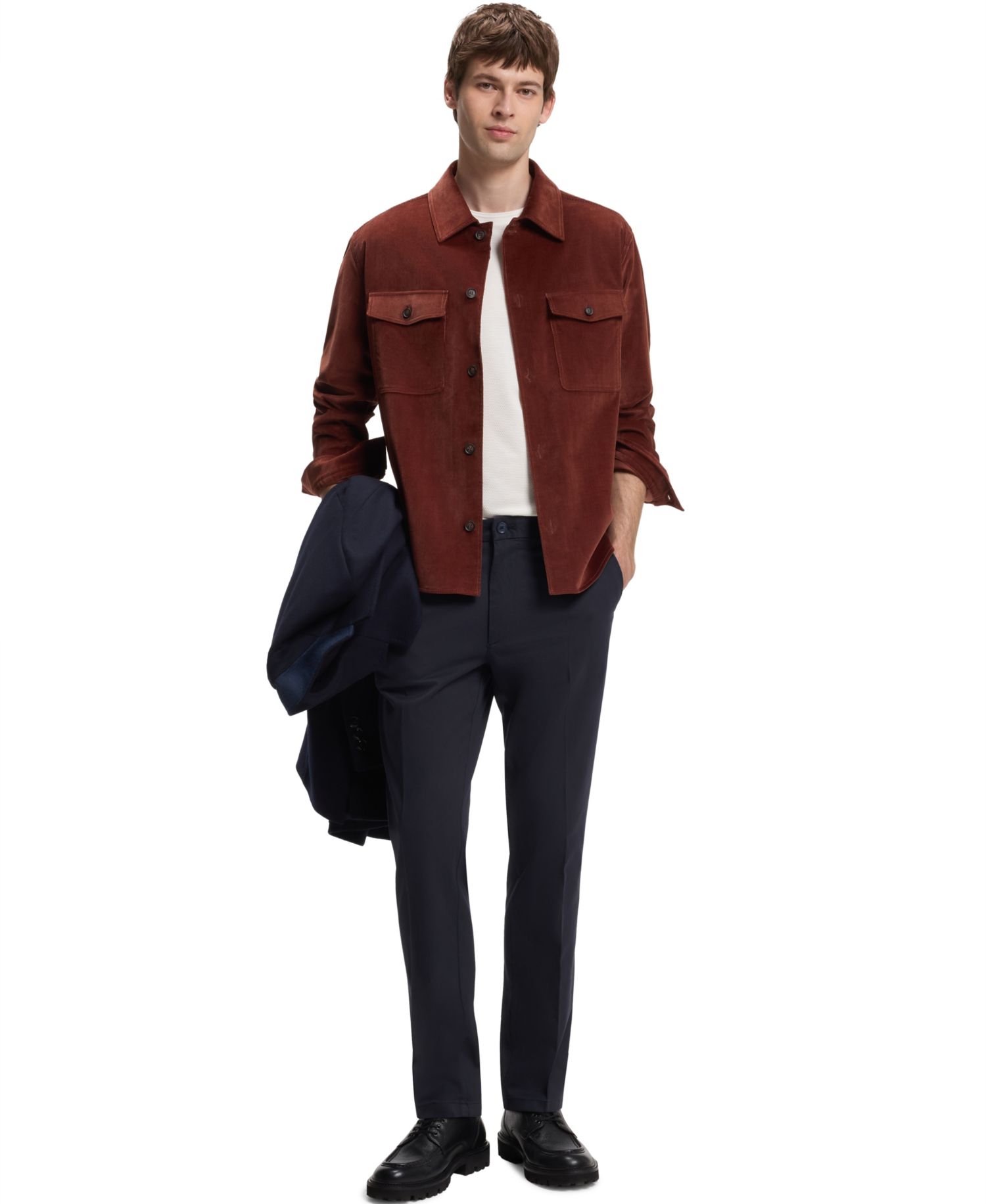 Men's Stretch Cotton-Blend Twill Modern-Fit Pants