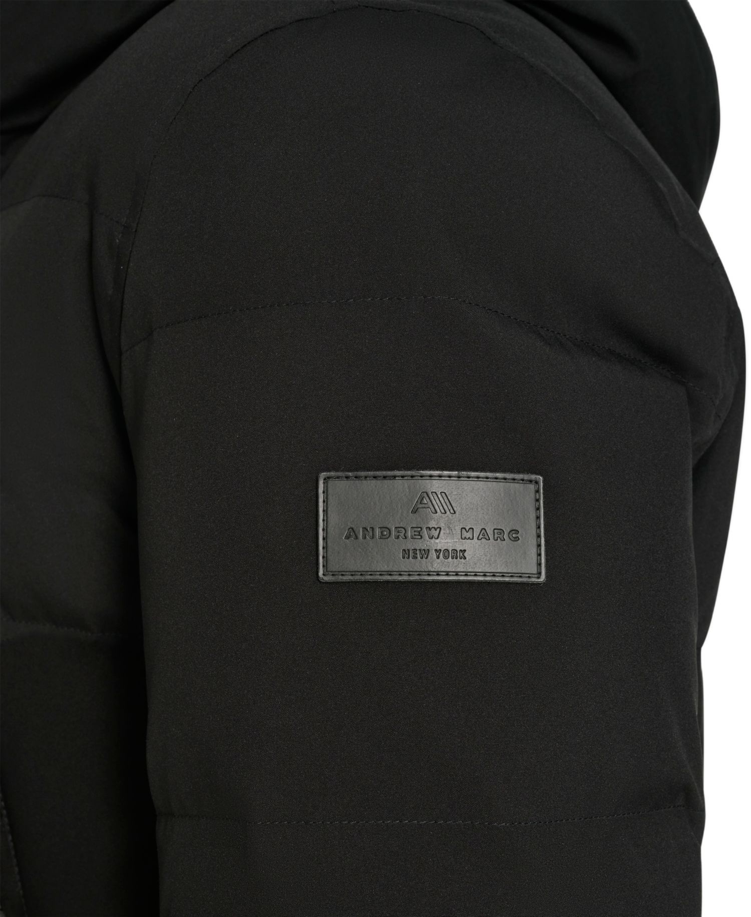 Men's Hooded Puffer Faux-Suede Bib Jacket
