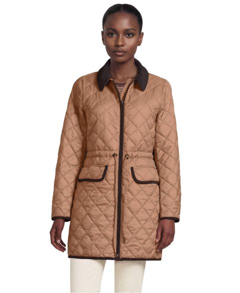 Женское пальто Lands' End FeatherFree Insulated Barn, цвет: Оливковый
