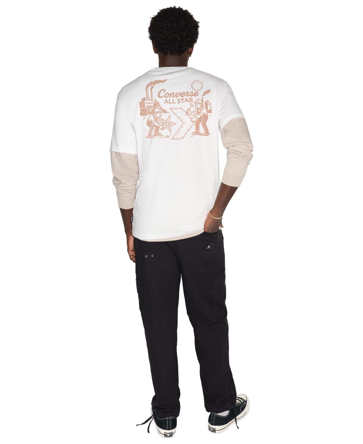 Мужская футболка Converse Industrial Graphic Regular-Fit, цвет: Белый — фото 9