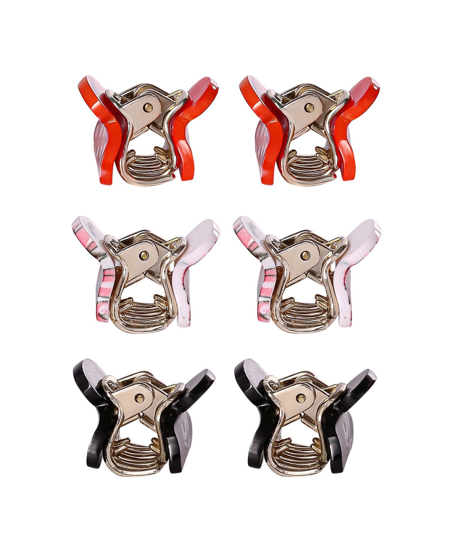 Аксессуары для волос Disney Minnie Mouse Small-Claw Hair Clips, 6-Piece Set для девочек, цвет: Красный — фото 6