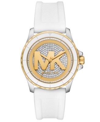 MICHAEL Women's Quartz Water-Resistant White Silicone Watch; 43mm
