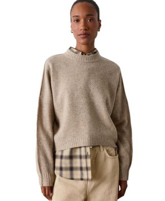Women's Wool Curved Hem Knit Sweater