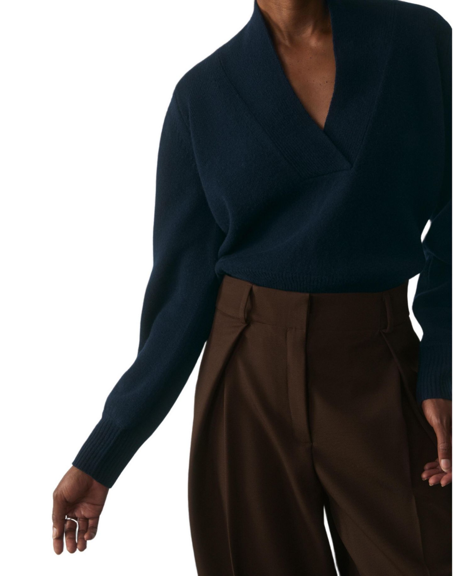 Women's Orta Merino Wool and Cashmere V-Neck Long-Sleeve Sweater