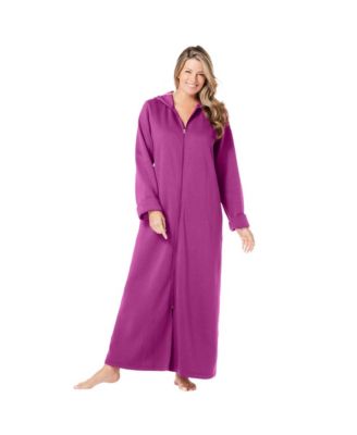 Women's Dreams and Co. Long Hooded Fleece Sweatshirt Robe