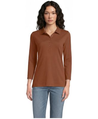 Women's 3/4 Sleeve Supima Cotton Polo Shirt