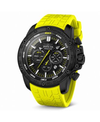 Men's Quartz Sport Chronograph Speedway Yellow Rubber Band Watch, 52mm, 50314