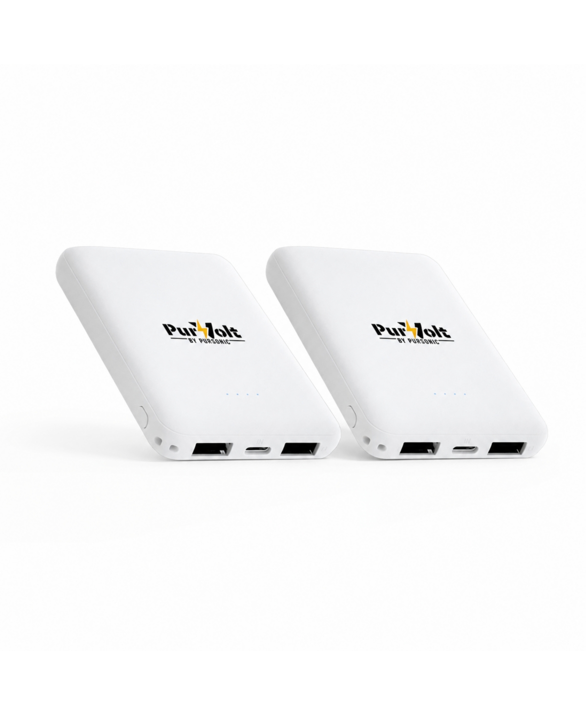 Pursonic PB5 Wireless 5000mAh Magnetic Power Bank, 2-Pack Compatible with Qi-Enabled Devices - White