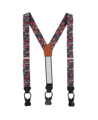 Kensington Classic Silk Y-Back Leather Button End Suspenders