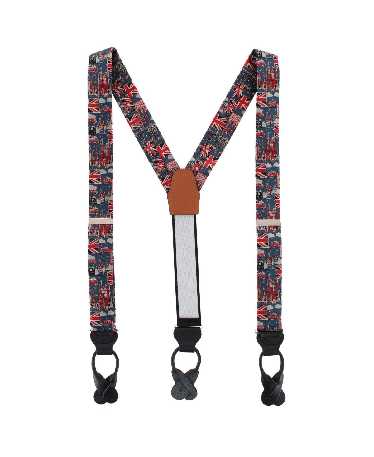 Trafalgar Kensington Classic Silk Y-Back Leather Button End Suspenders