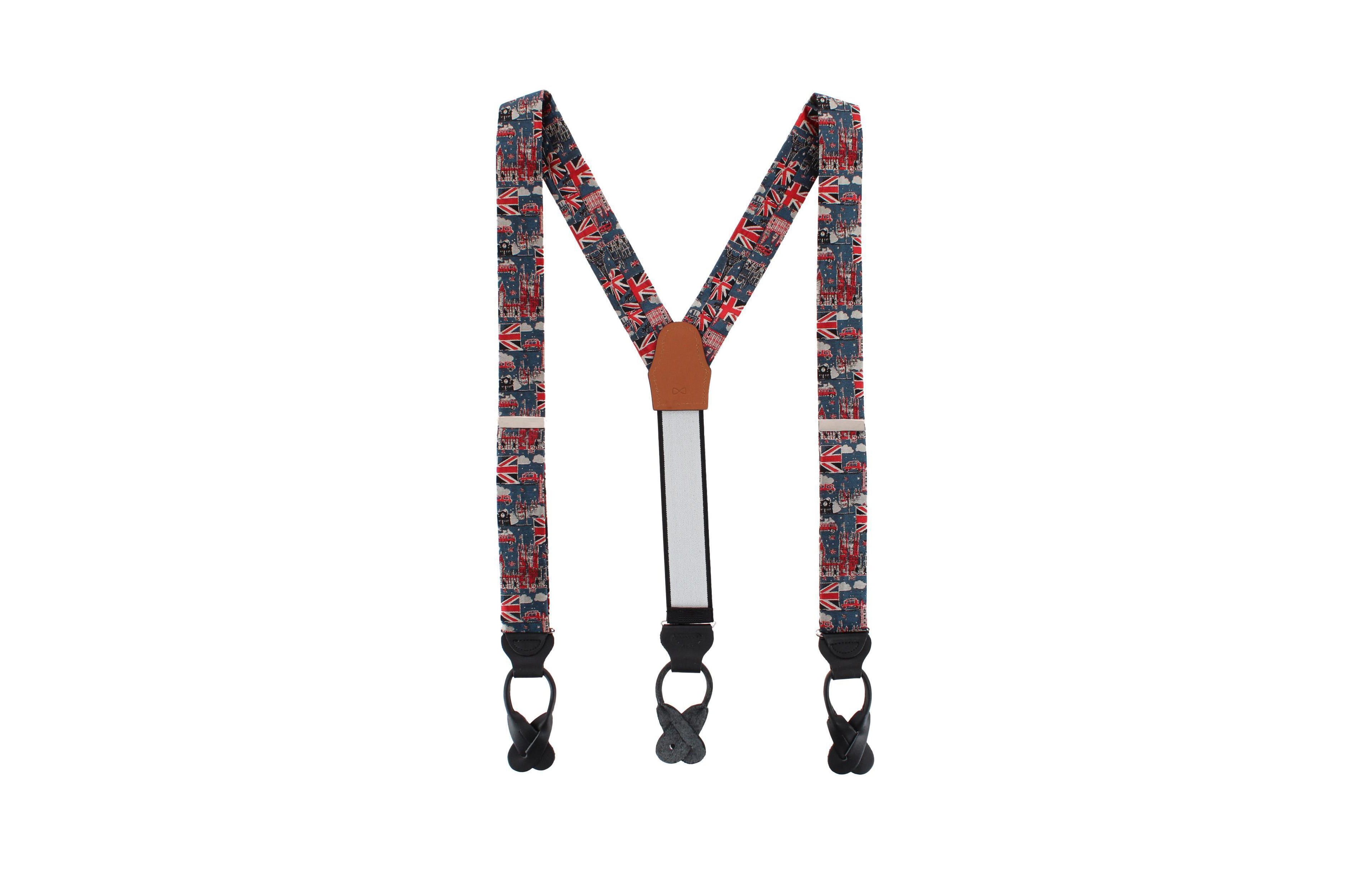 Trafalgar Kensington Classic Silk Y-Back Leather Button End Suspenders