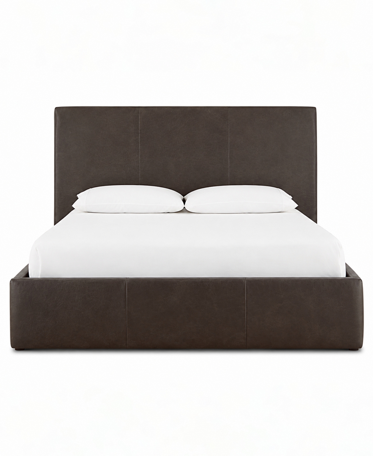 Tivie California King Leather High-Headboard Bed
