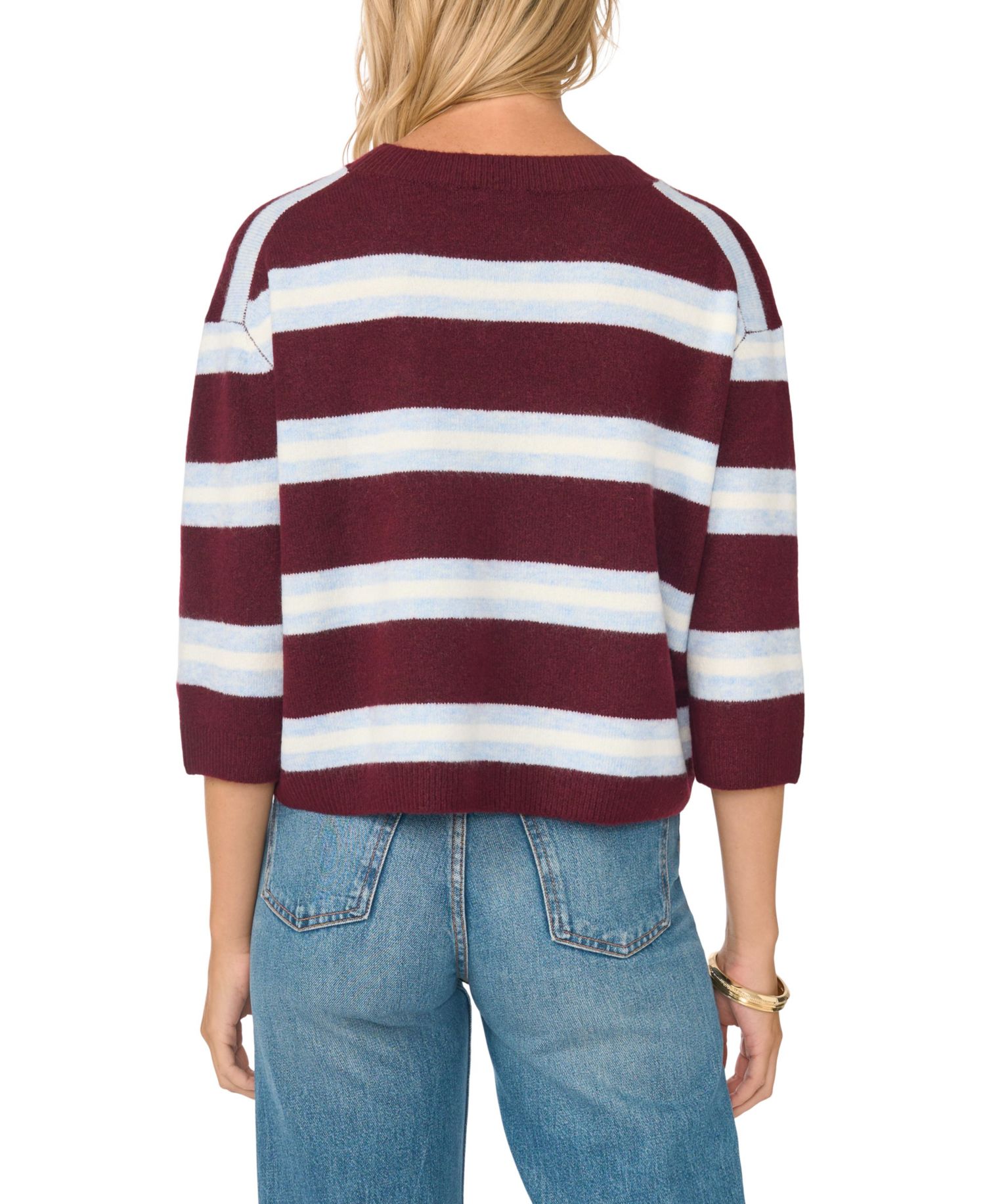 Women's Striped Loose Crewneck Sweater
