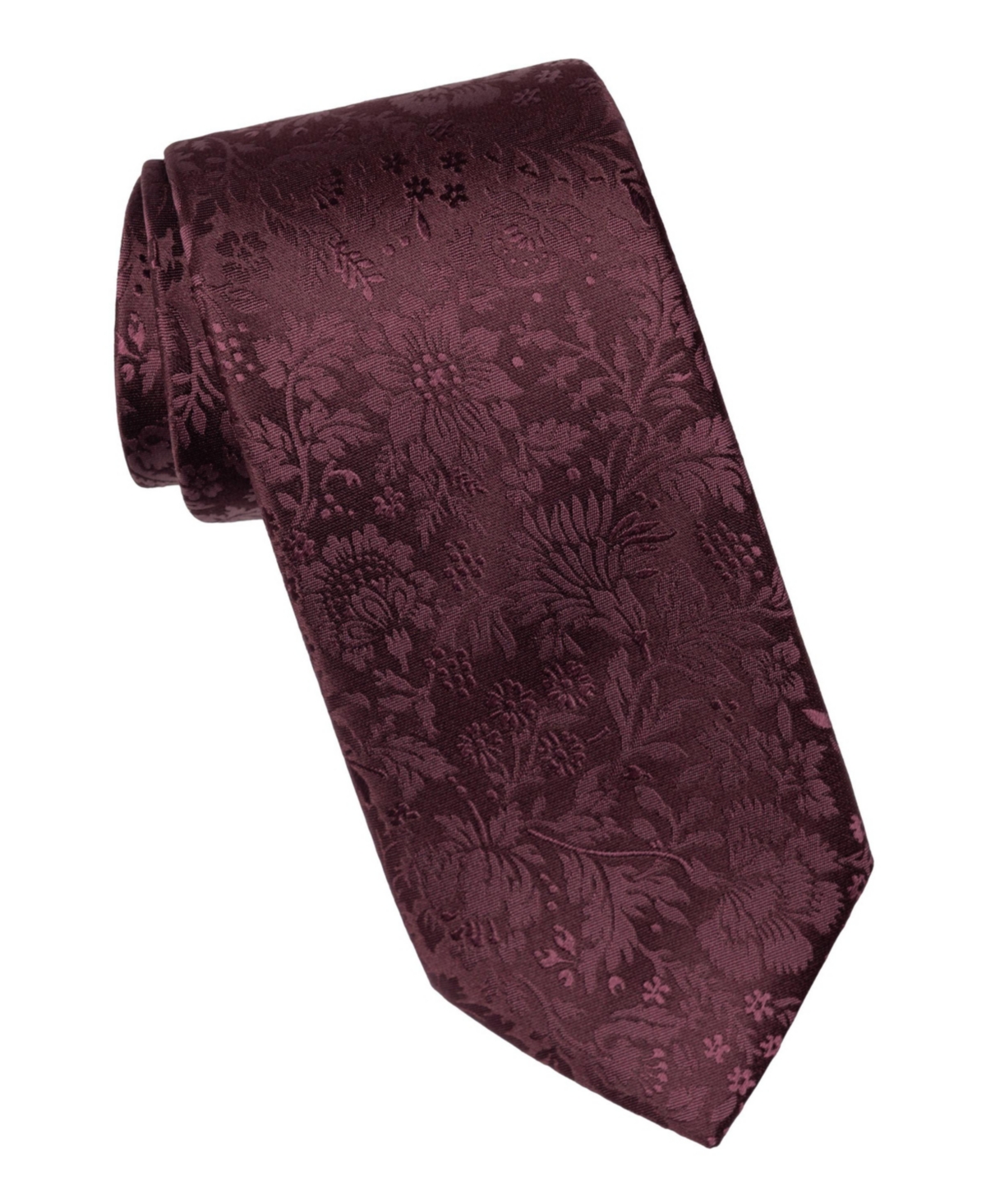 Elizabetta Men's Big & Tall Goldoni Floral-Print Extra-Long Tie - Burgundy