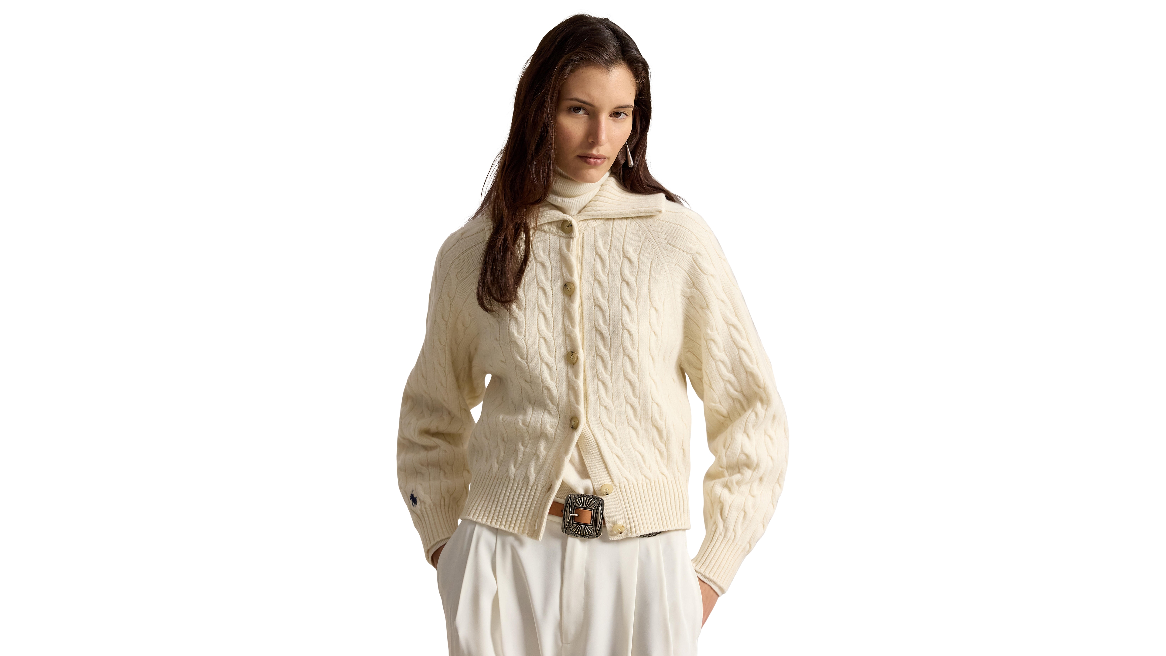 Polo Ralph Lauren Women's Cable-Knit Wool-Cashmere Blend Cardigan Sweater