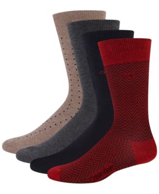 Calvin Klein Men's Combed Cotton-Blend Crew Dress Socks, 4-Pack - Macy's