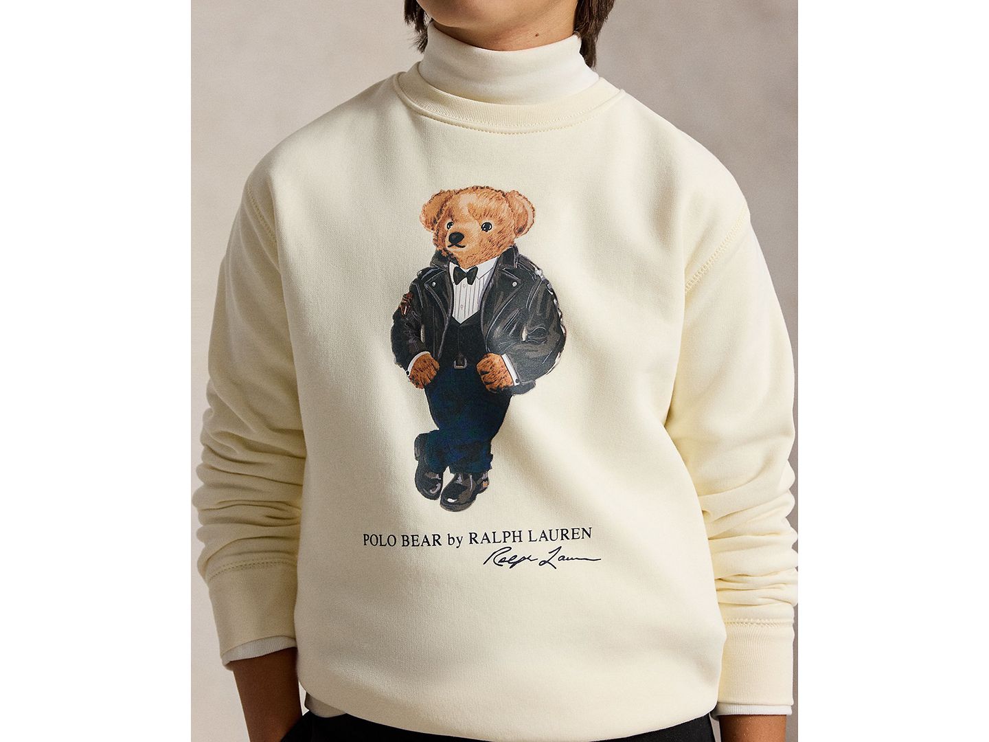 Толстовка Polo Ralph Lauren Polo Bear Crewneck Cotton-Blend для мальчиков, цвет: Кремовый — фото 3