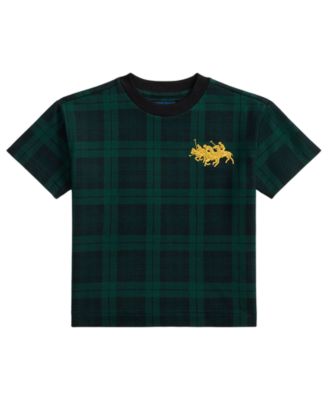 Boys' 2T-7 Big Fit Triple-Pony Plaid Oversize T-Shirt