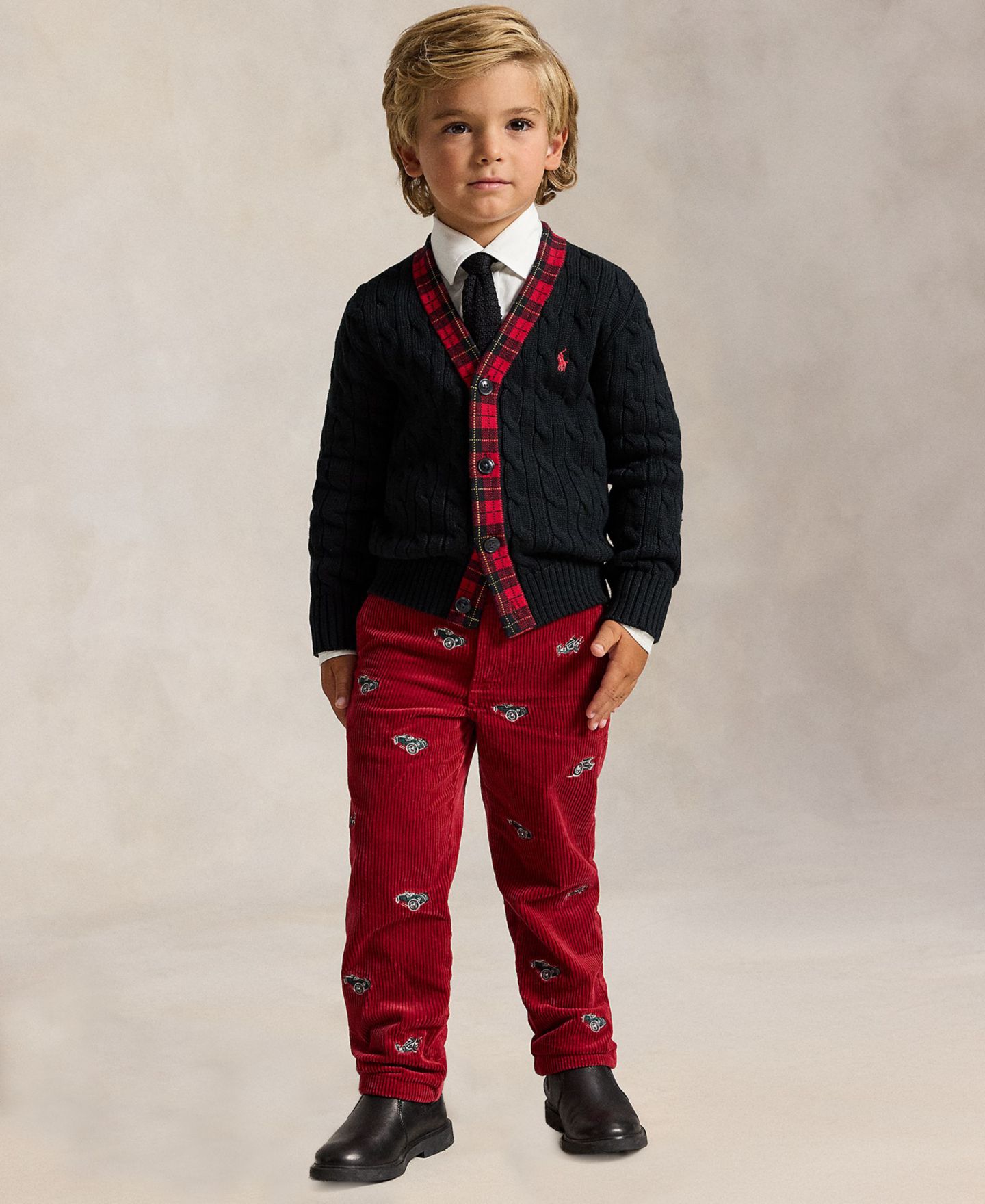 Брюки Polo Ralph Lauren Bedford Corduroy Straight-Fit Pants для мальчиков, цвет: Красный — фото 2