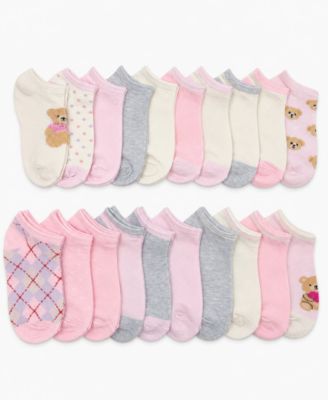 Boys' 8-20 Holiday Bear No-Show Socks, 20-Piece Set