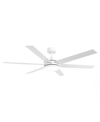 60-in White Wooden Reversible Large Coastal Smart Ceiling Fan with Light and APP Control