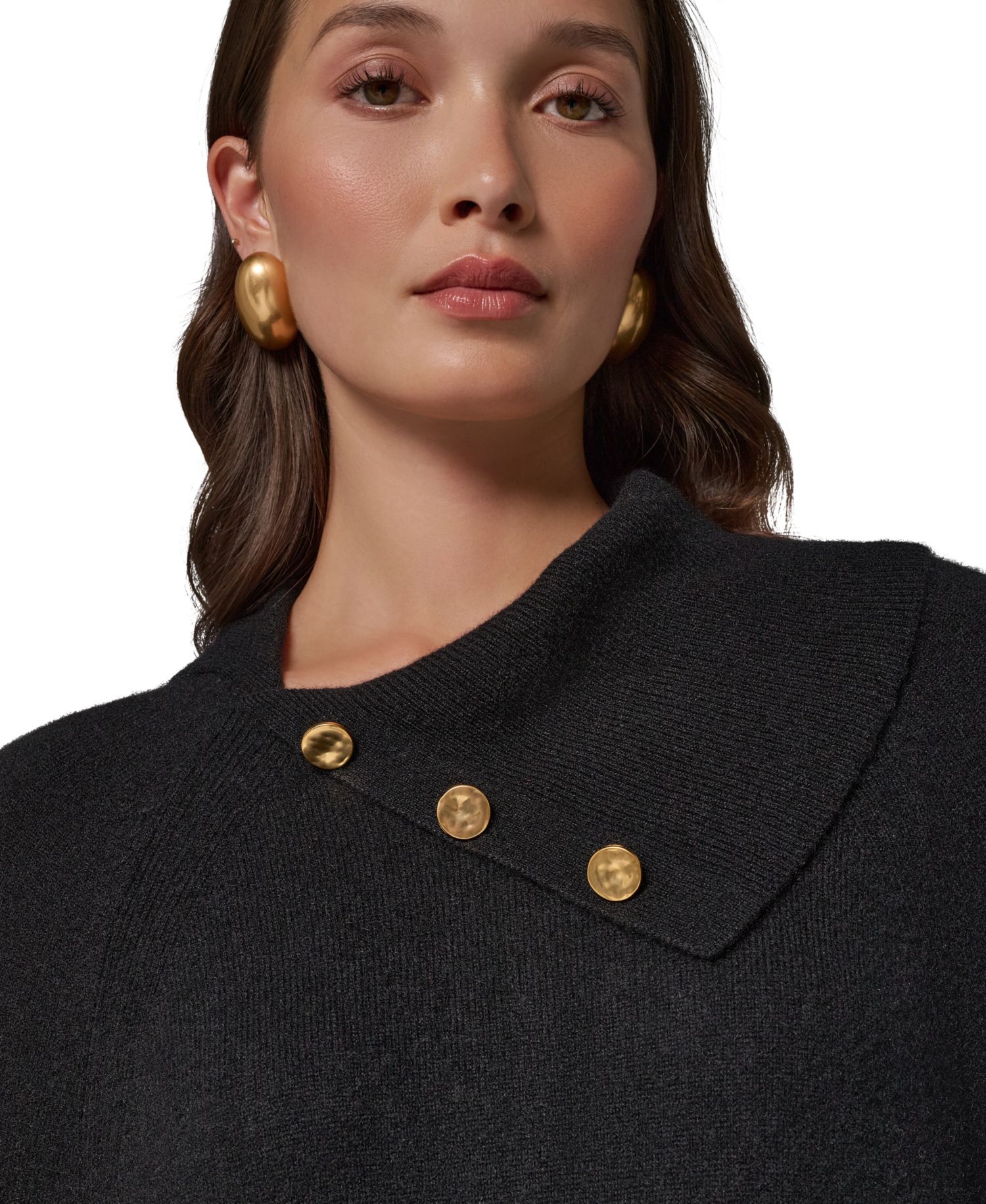 Women's Split Collar with Buttons Cashmere Pullover Sweater