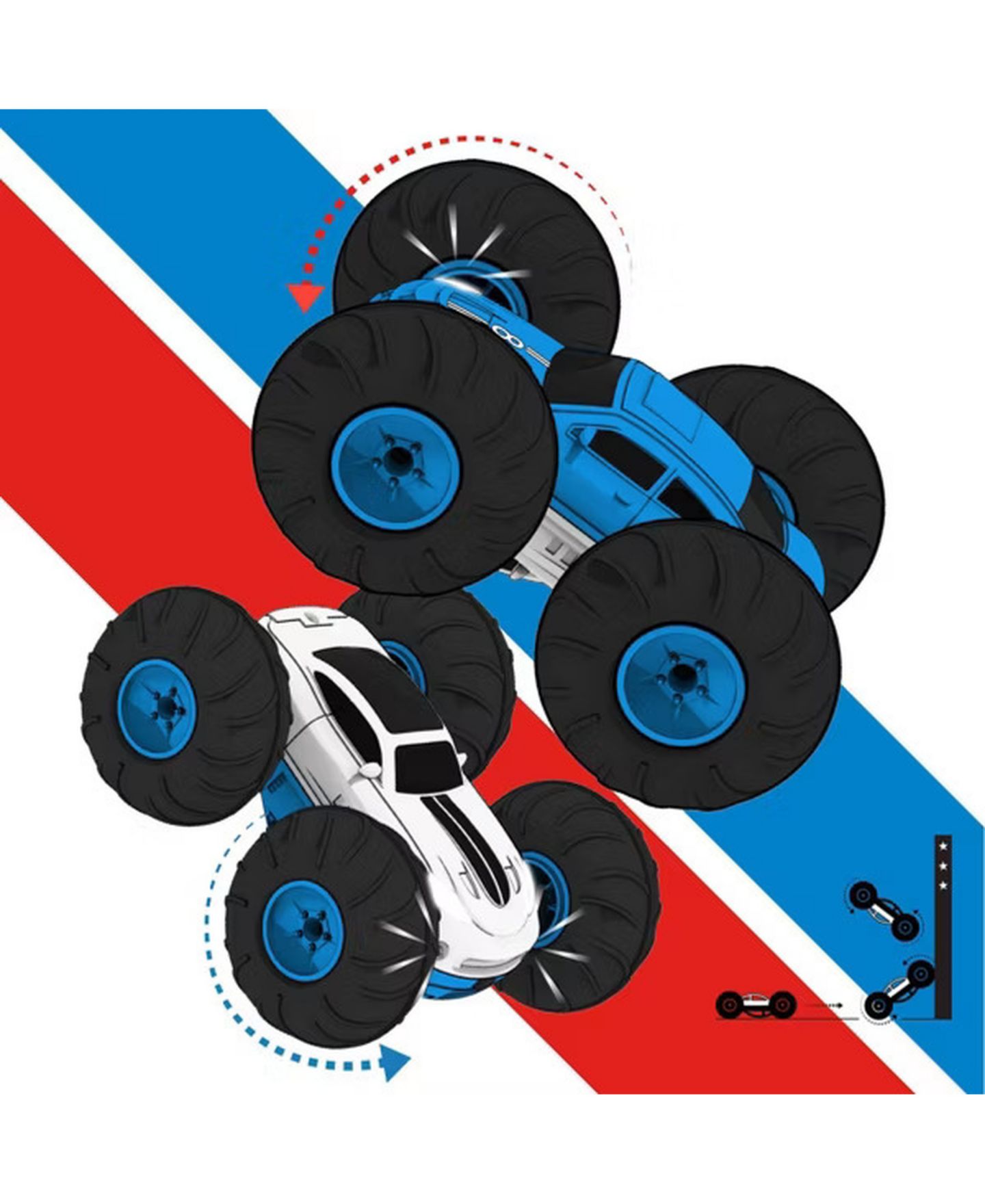 Детская игрушка Sharper Image Flip Stunt Rally 2-in-1 Remote Control Stunt Vehicle — фото 5