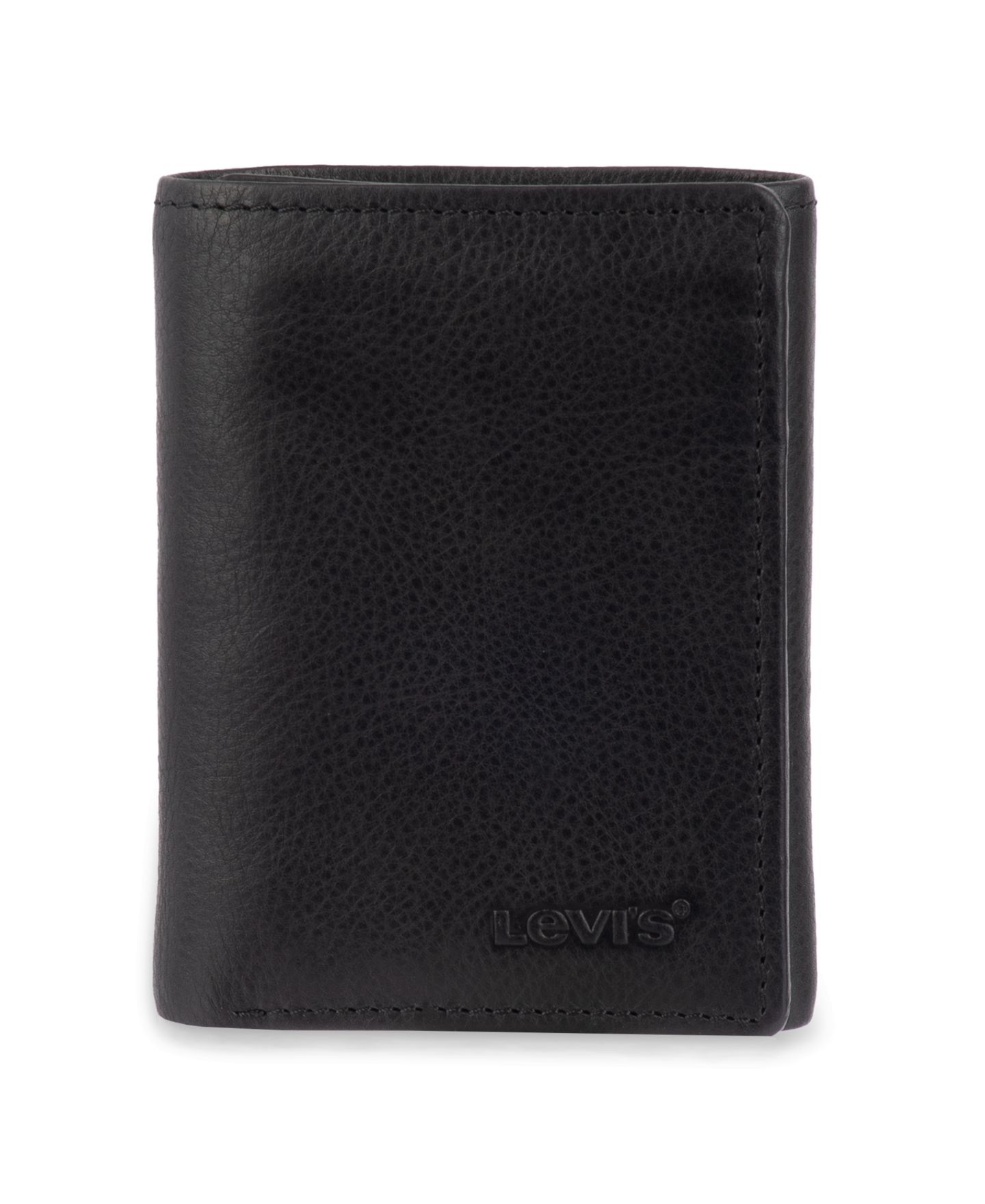 Мужской кошелёк Levi's RFID Leather Trifold Wallet, цвет: Чёрный — фото 1