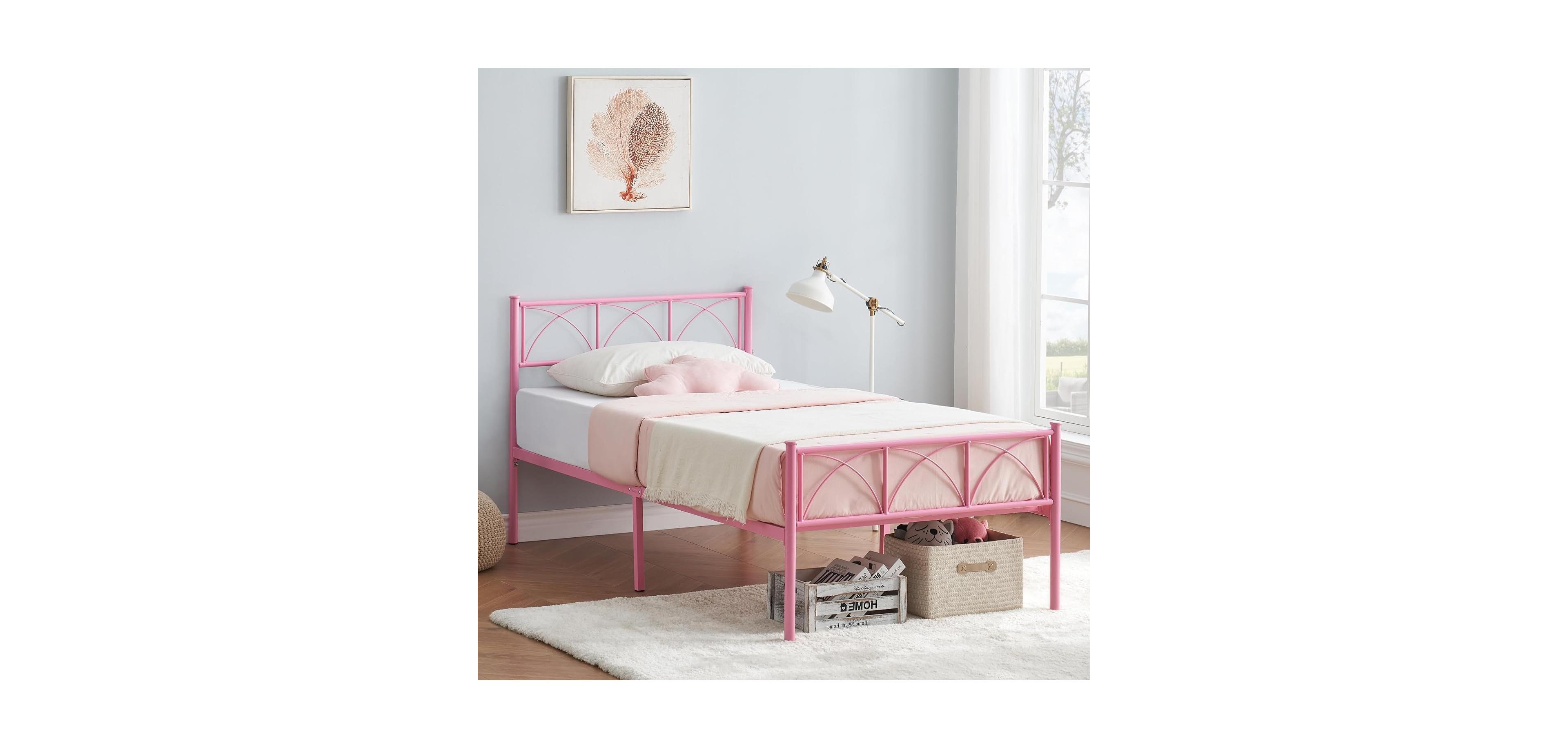 gaomon Twin Size Bed Frame with Headboard and Footboard, Heavy Duty Metal Slat Support, No Box Spring Needed, Easy Assembly