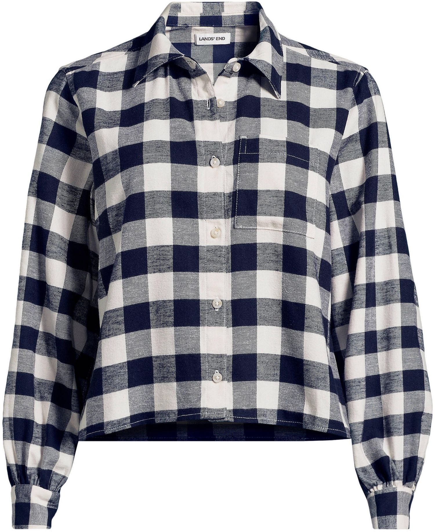 Women's Cropped Flannel Shirt