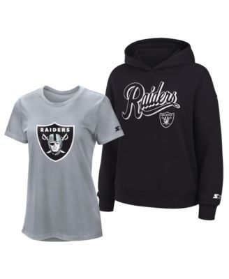 Women's  Silver/Black Las Vegas Raiders Hoodie & T-Shirt Combo Pack